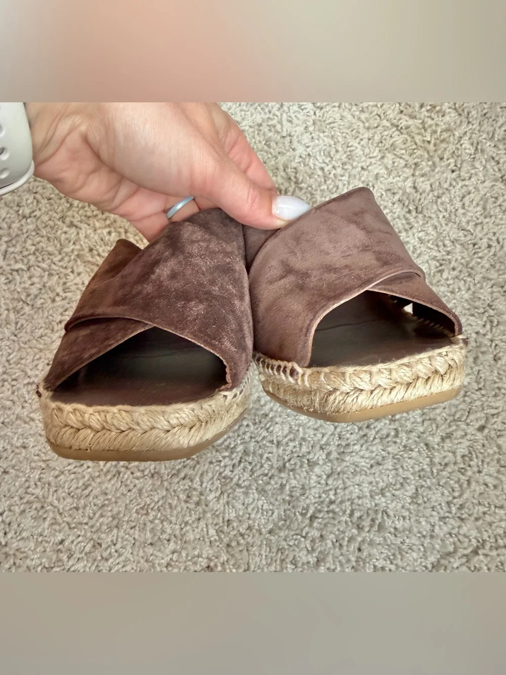 Vince Gaelan Suede Espadrille Wedge Sandal - Size 6M